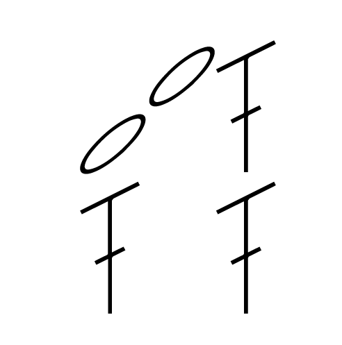 Diagrama de disminución de puntos a crochet con 2 cadenetas